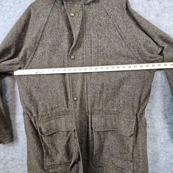 John Rich Bros Woolrich Men's Heavy Coat Brown Size XL 85% Wool Lined Hooded - Picture 15 of 16